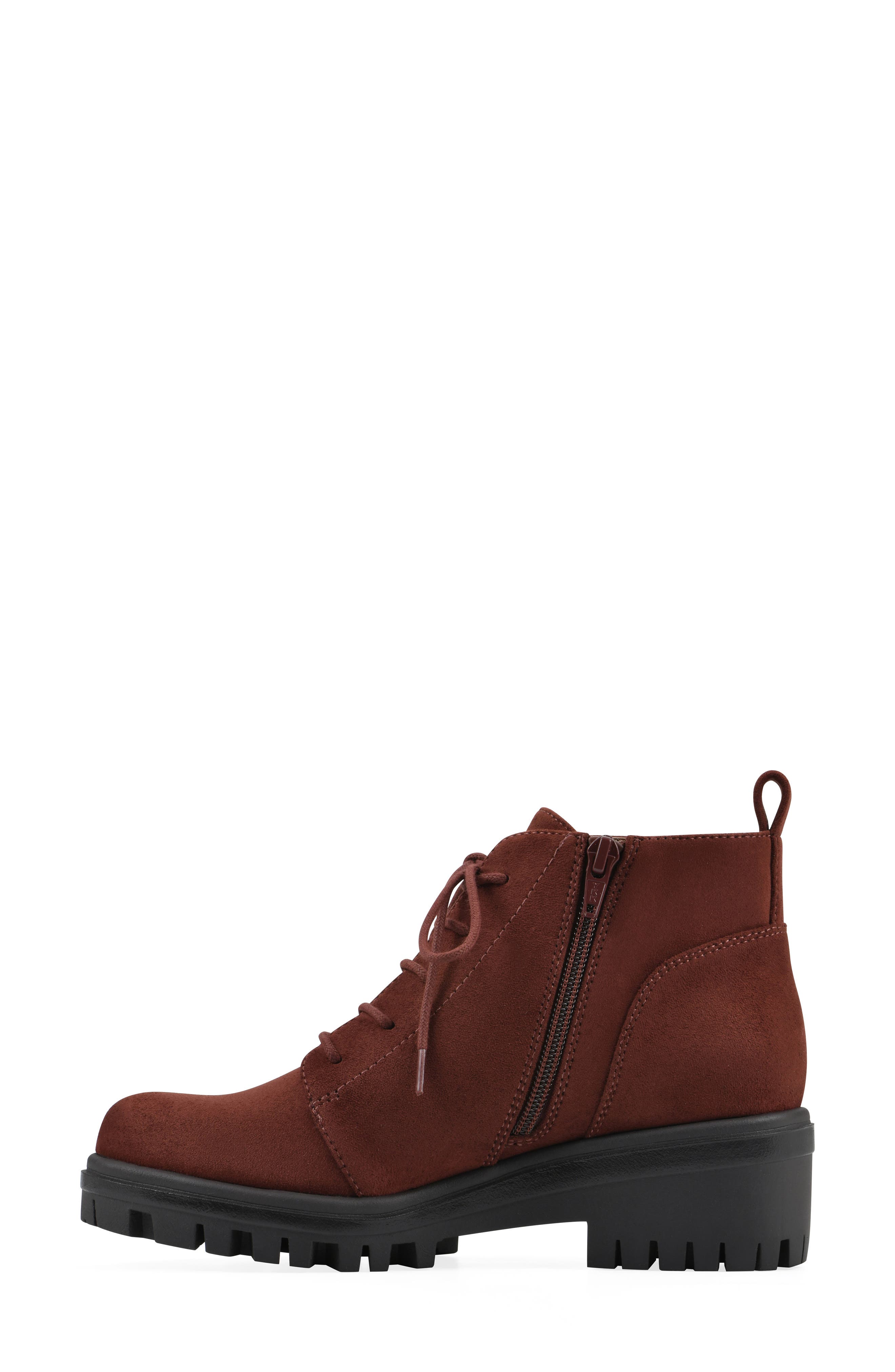 White Mountain Footwear Tariq Lug Lace-Up Boot, Alternate, color, Rust/ Suedette