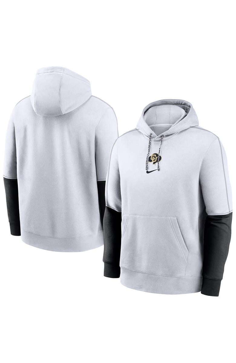 Nike Men's Nike White Colorado Buffaloes 2024 Sideline Club Fleece Pullover Hoodie, Main, color, 