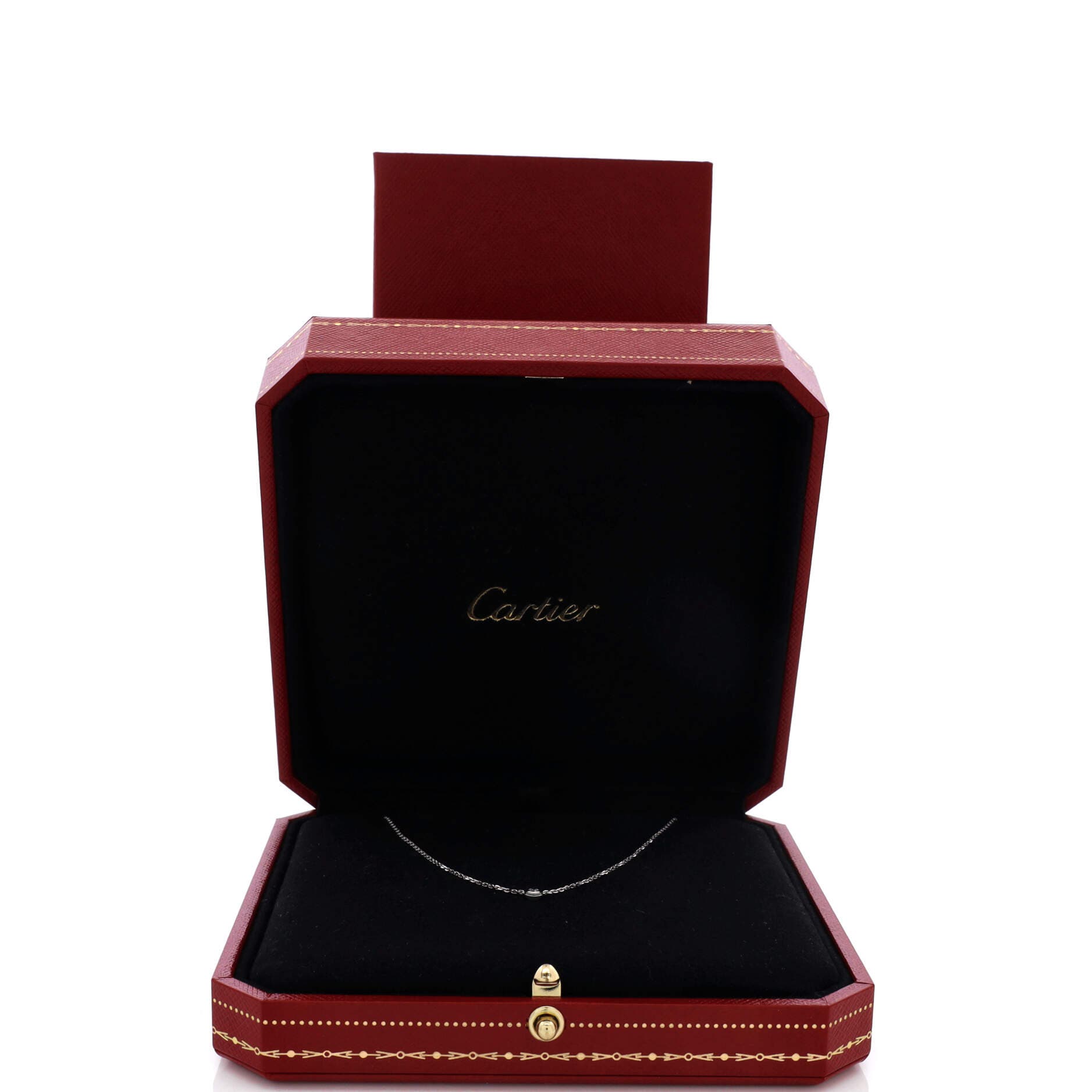 Cartier D'Amour Pendant Necklace 18K White Gold and Diamond XS, Alternate, color, Metallic Gold