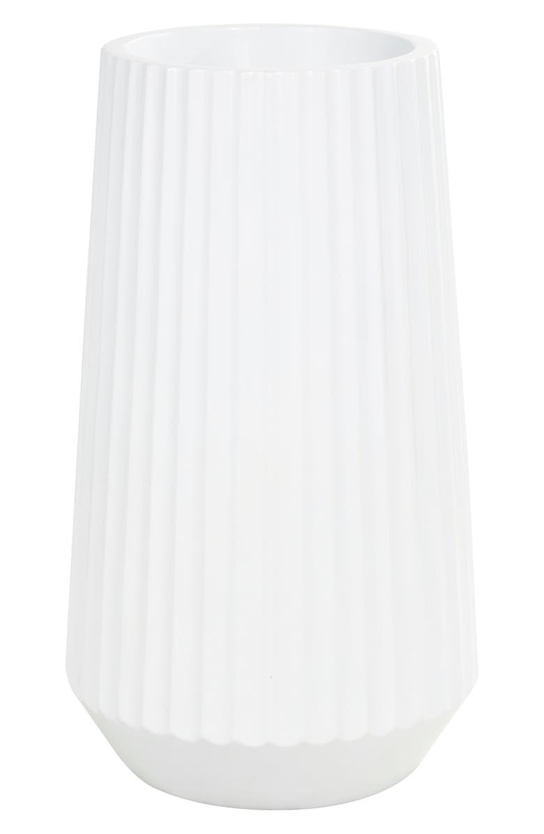 VIVIAN LUNE HOME Resin Vase, Main, color, White