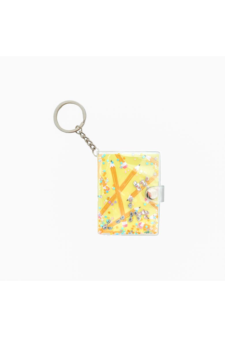 Back to School Mini Notebook Keychain in Pink - 4 Color Options, Main, color, Yellow
