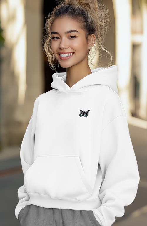 Dalix Womens Butterfly Midweight Fleece Relaxed Hooded Sweatshirt