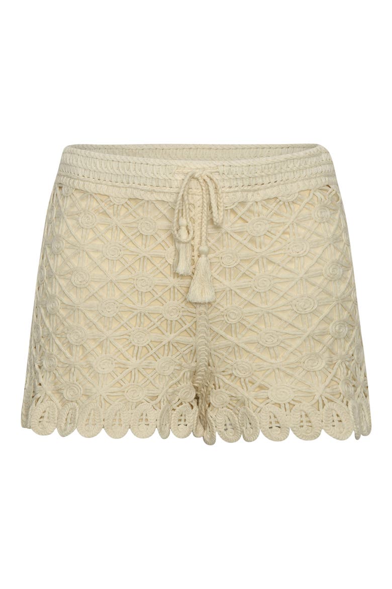 Serenity Soutache Cover-Up Shorts, Alternate, color, IVORY