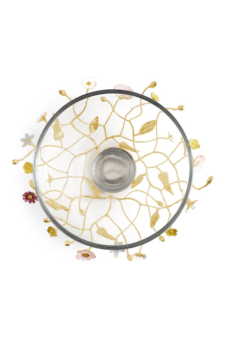 Wildflowers Large Glass Bowl, Alternate, color, GOLD