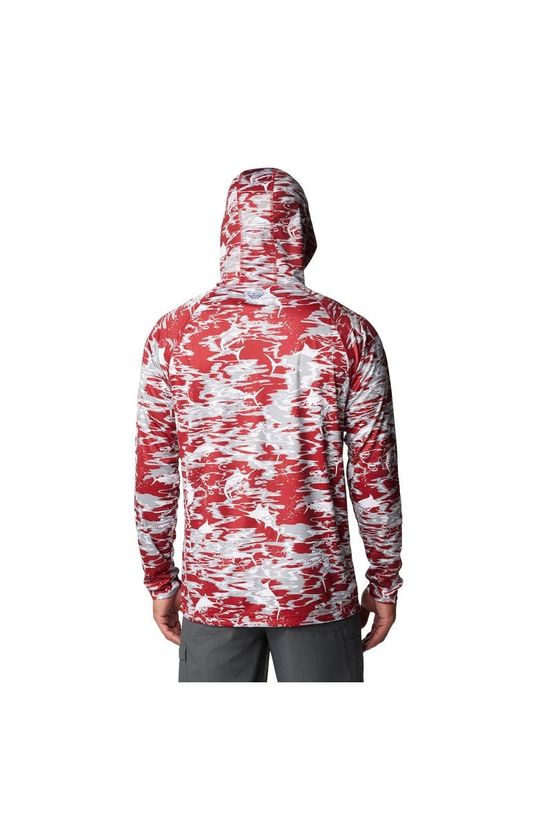 Columbia Men's Columbia Crimson Alabama Crimson Tide PFG Terminal Tackle Omni-Shade Rippled Long Sleeve Hooded T-Shirt, Alternate, color, Crimson