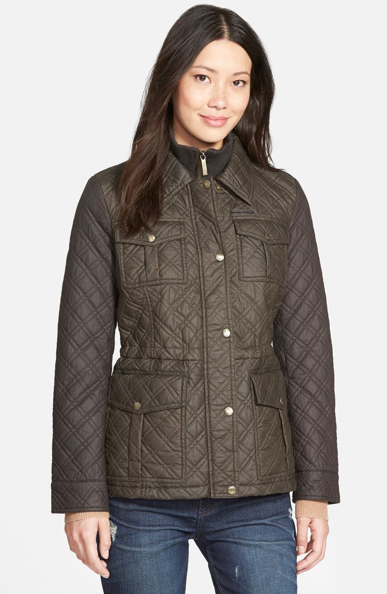 MICHAEL Michael Kors Quilted Field Jacket with Bib Inset, Main, color,