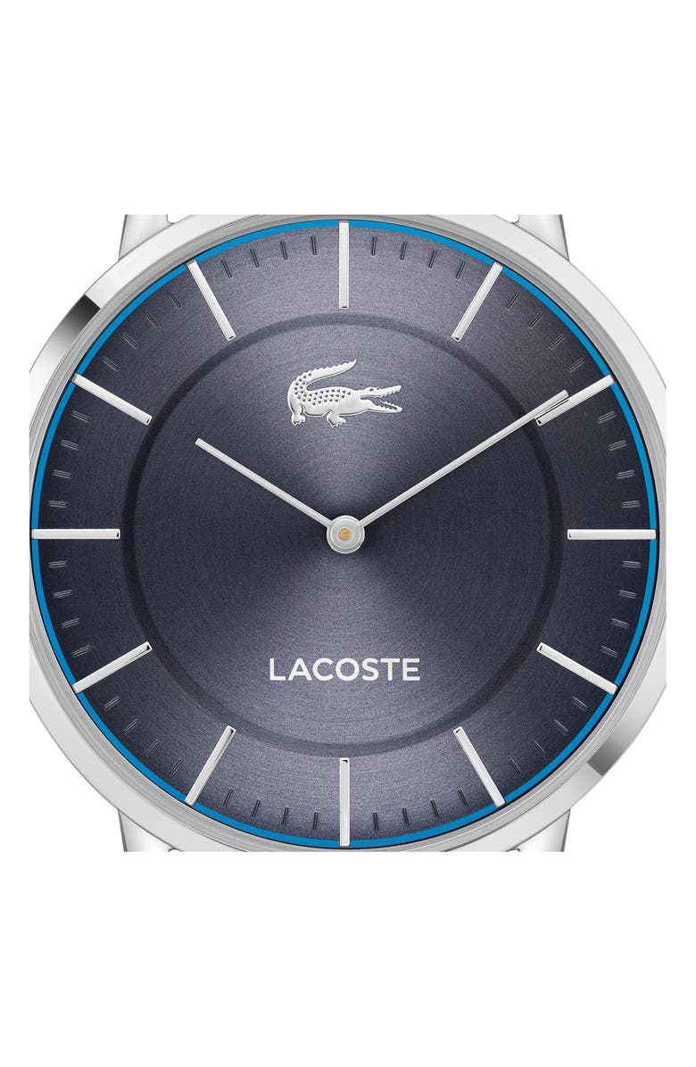 Lacoste Crocorigin Navy Leather Strap Watch, 40mm, Alternate, color, Brown
