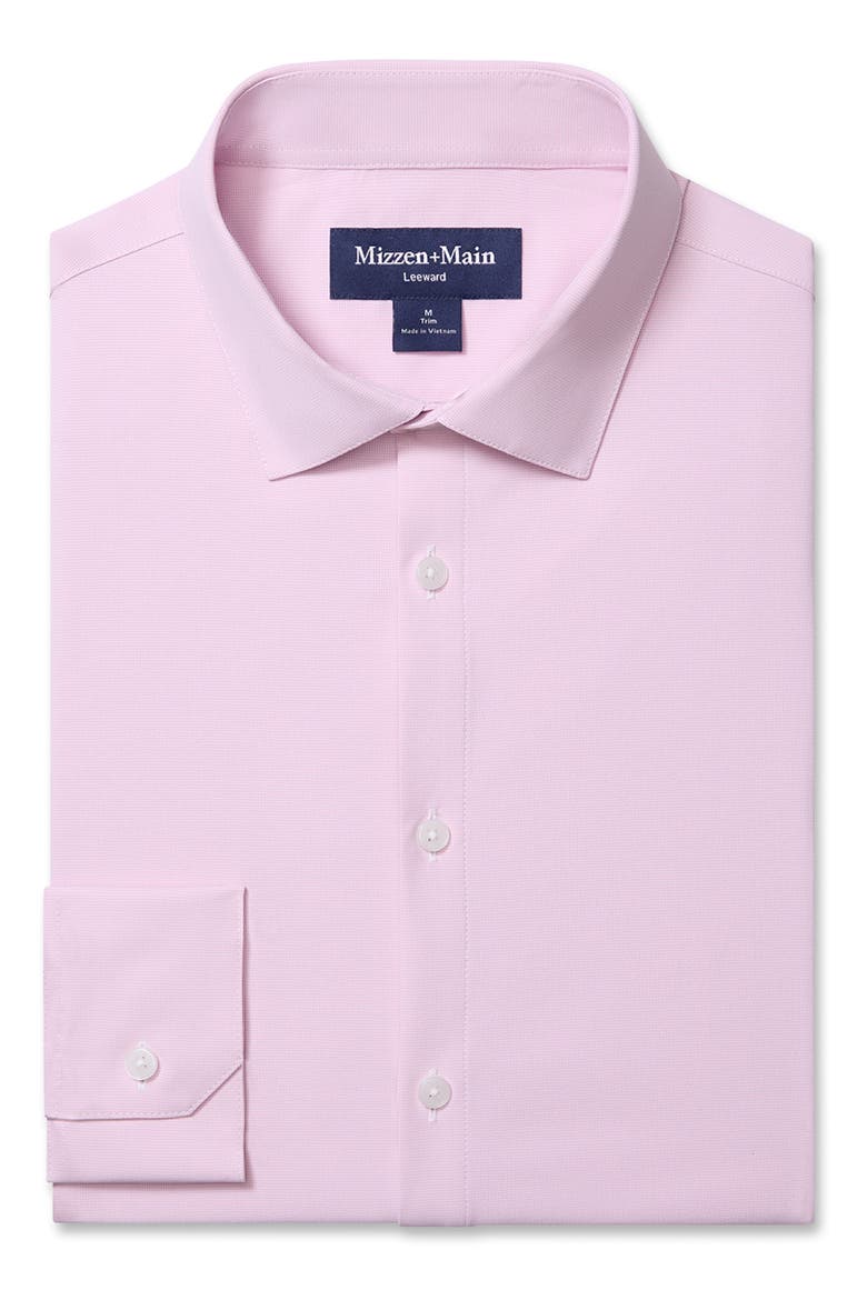 Leeward Trim Fit Check Performance Button-Up Shirt, Alternate, color, PINK SALT STRATON CHECK