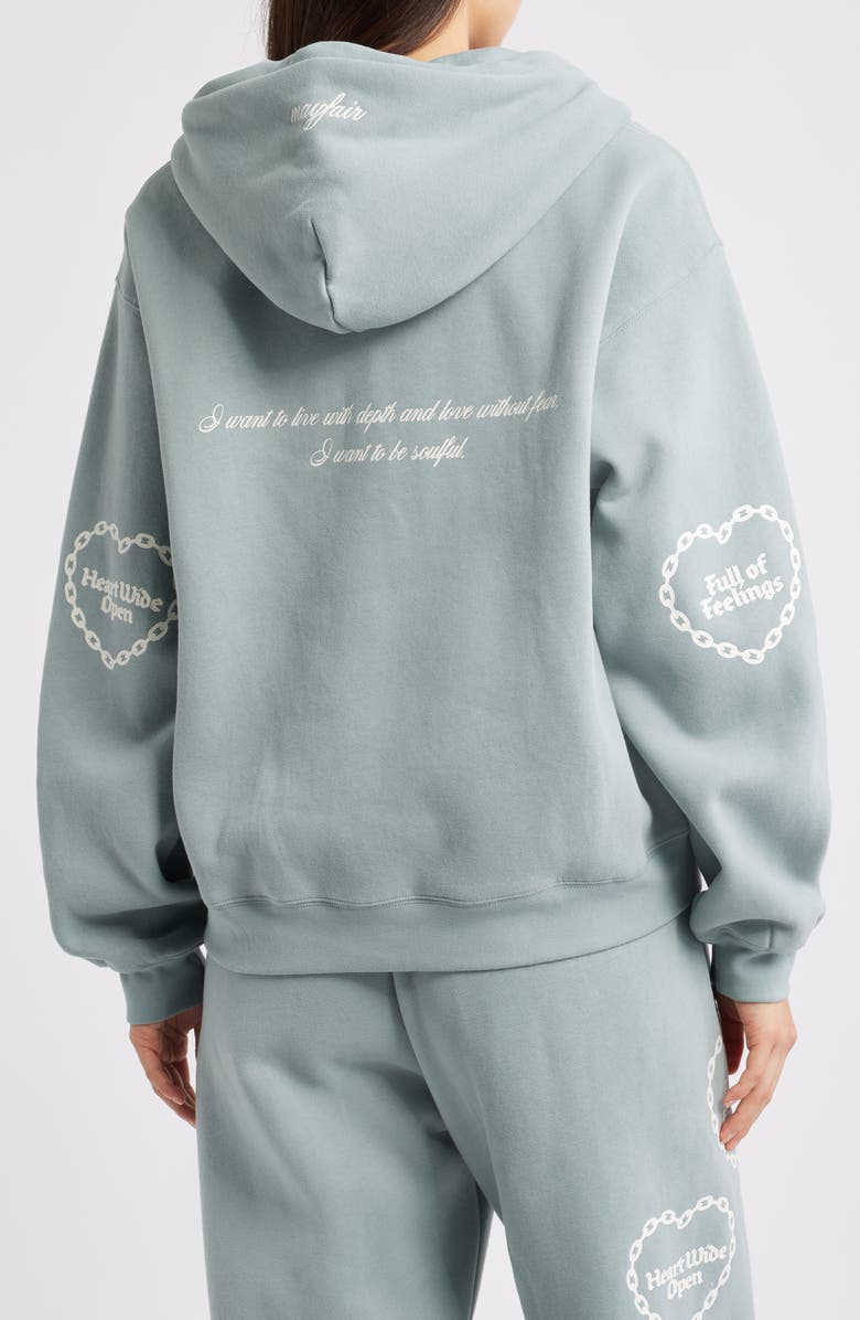 THE MAYFAIR GROUP Soulful Relaxed Zip Hoodie, Alternate, color, Dusty Blue