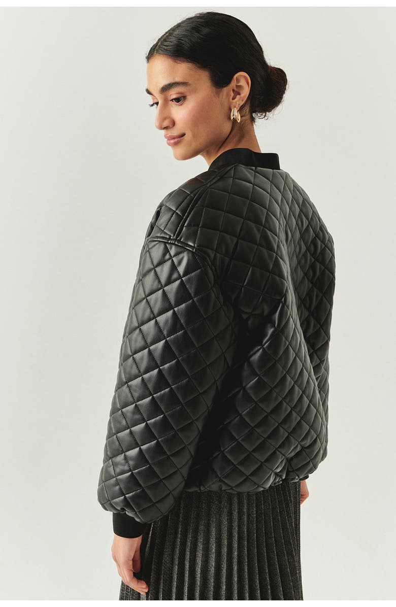 Exquise Dulce Quilted Faux Leather Jacket, Alternate, color, Black