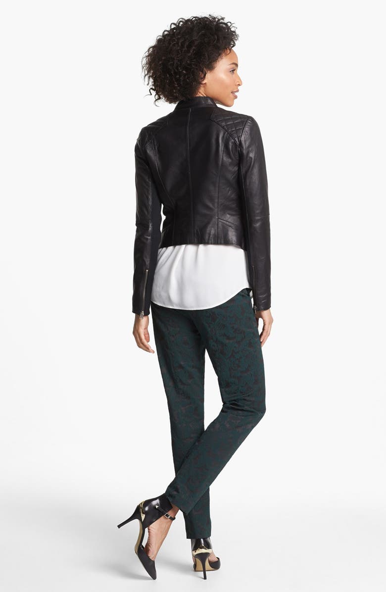 Halogen<sup>®</sup> Cutaway Leather Jacket, Alternate, color,