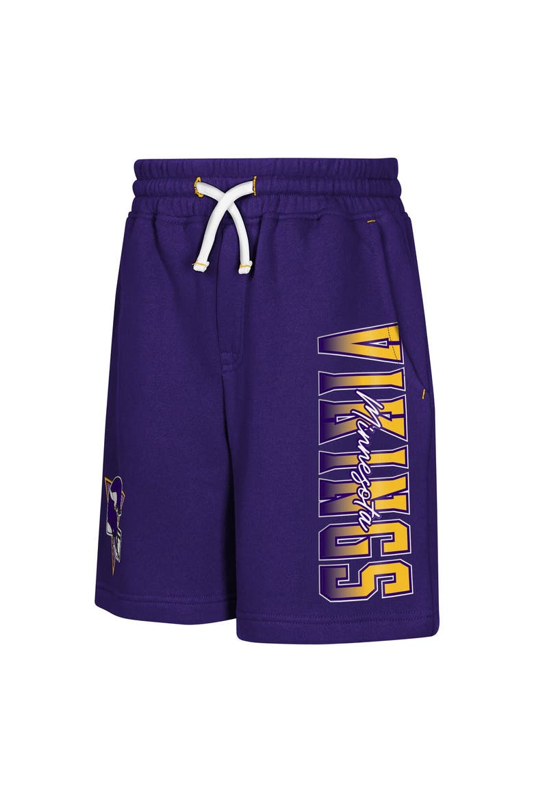 Youth Outerstuff  Purple Minnesota Vikings Audible Fleece Shorts, Main, color, Purple