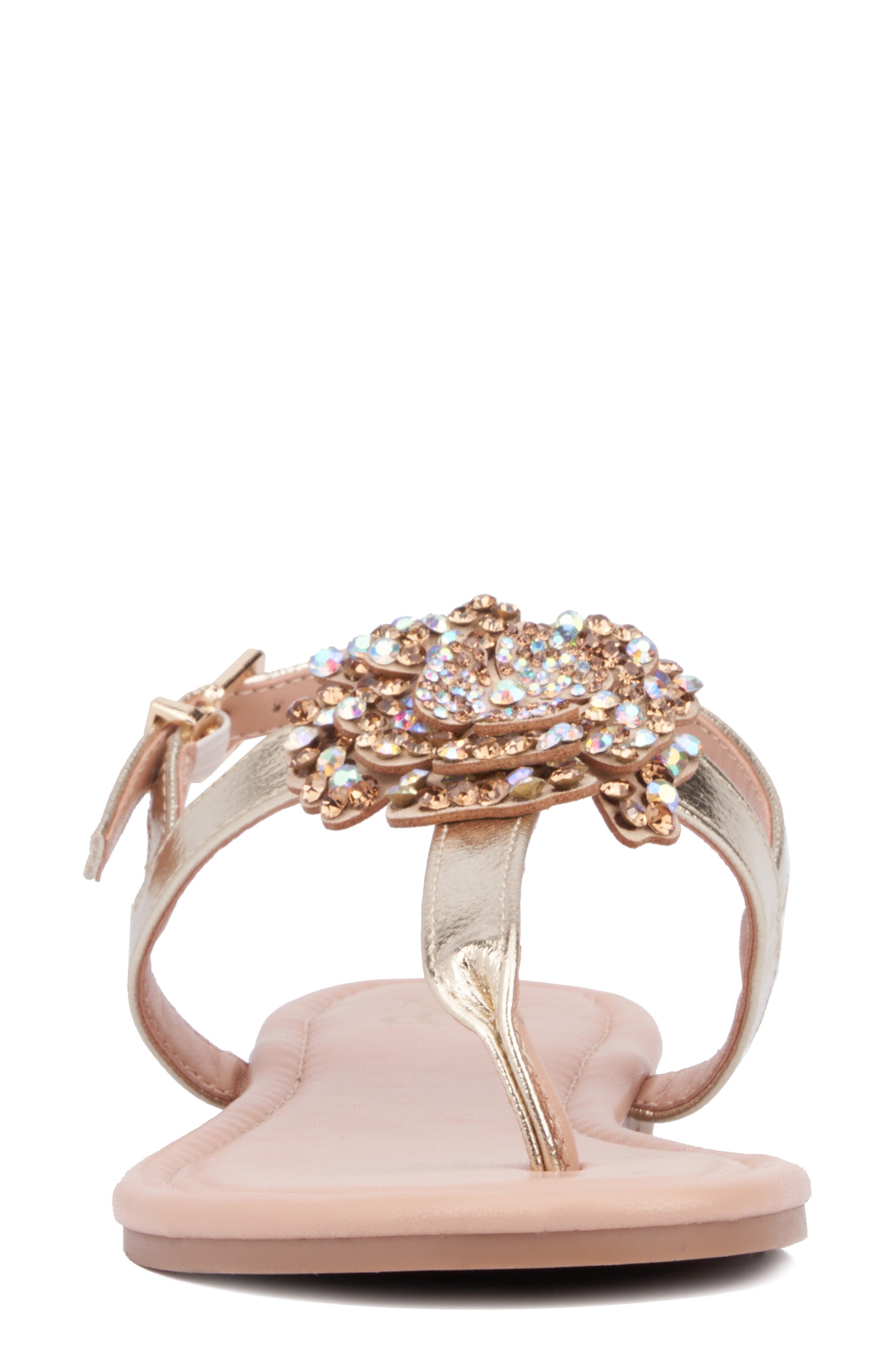 NEW YORK AND COMPANY Ailis Thing Toe Sandal, Alternate, color, Gold