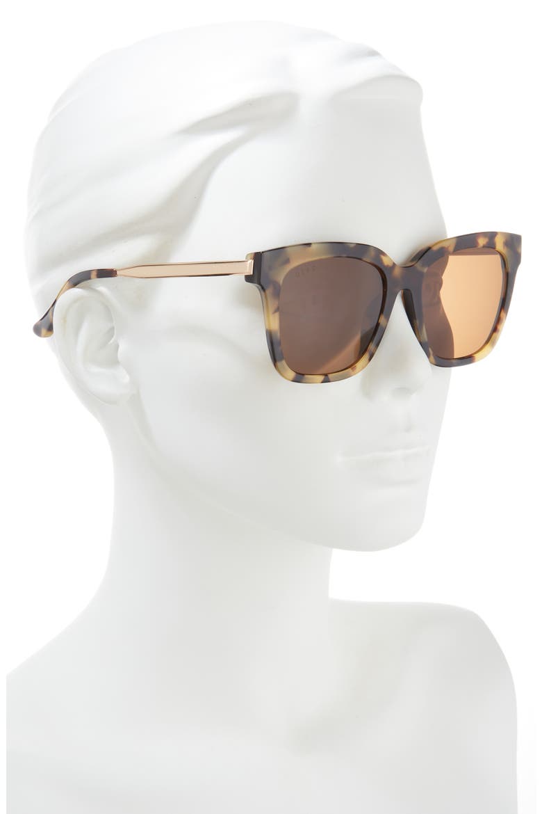 Bella 54mm Polarized Square Sunglasses, Alternate, color, BROWN