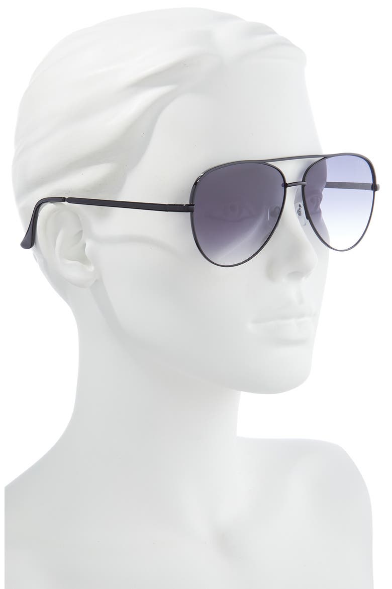 Atmosphere 62mm Gradient Aviator Sunglasses, Alternate, color, BLACK / COOL SMOKE GRAD