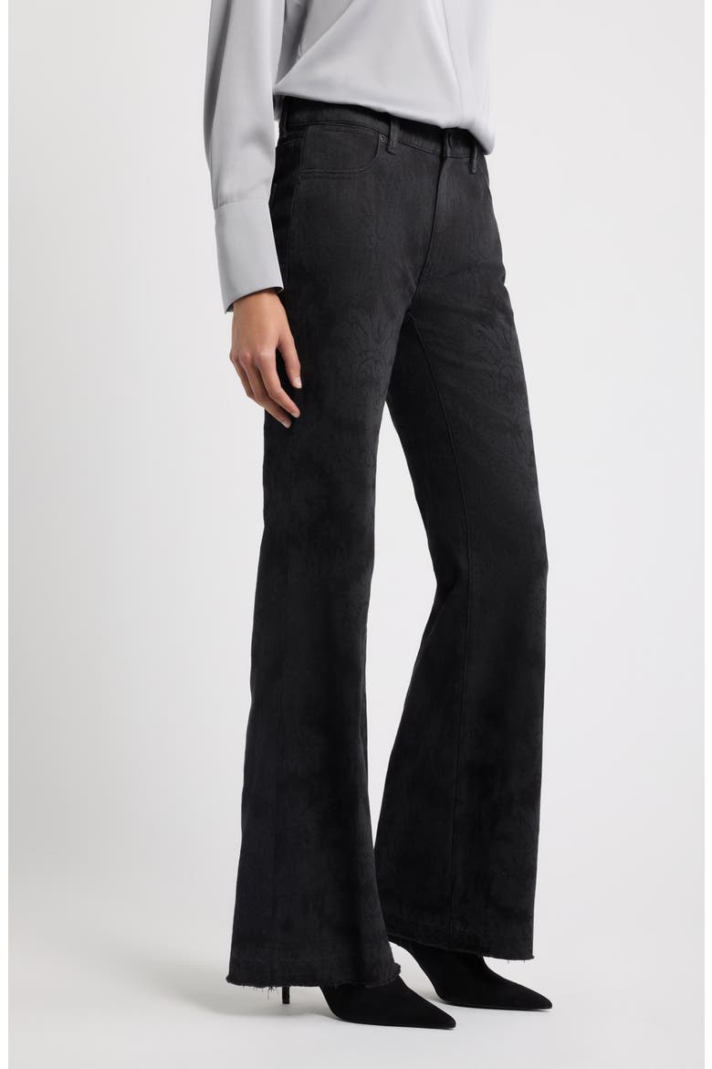Zane Damask High Waist Bootcut Jeans, Alternate, color, BLACK MULTI