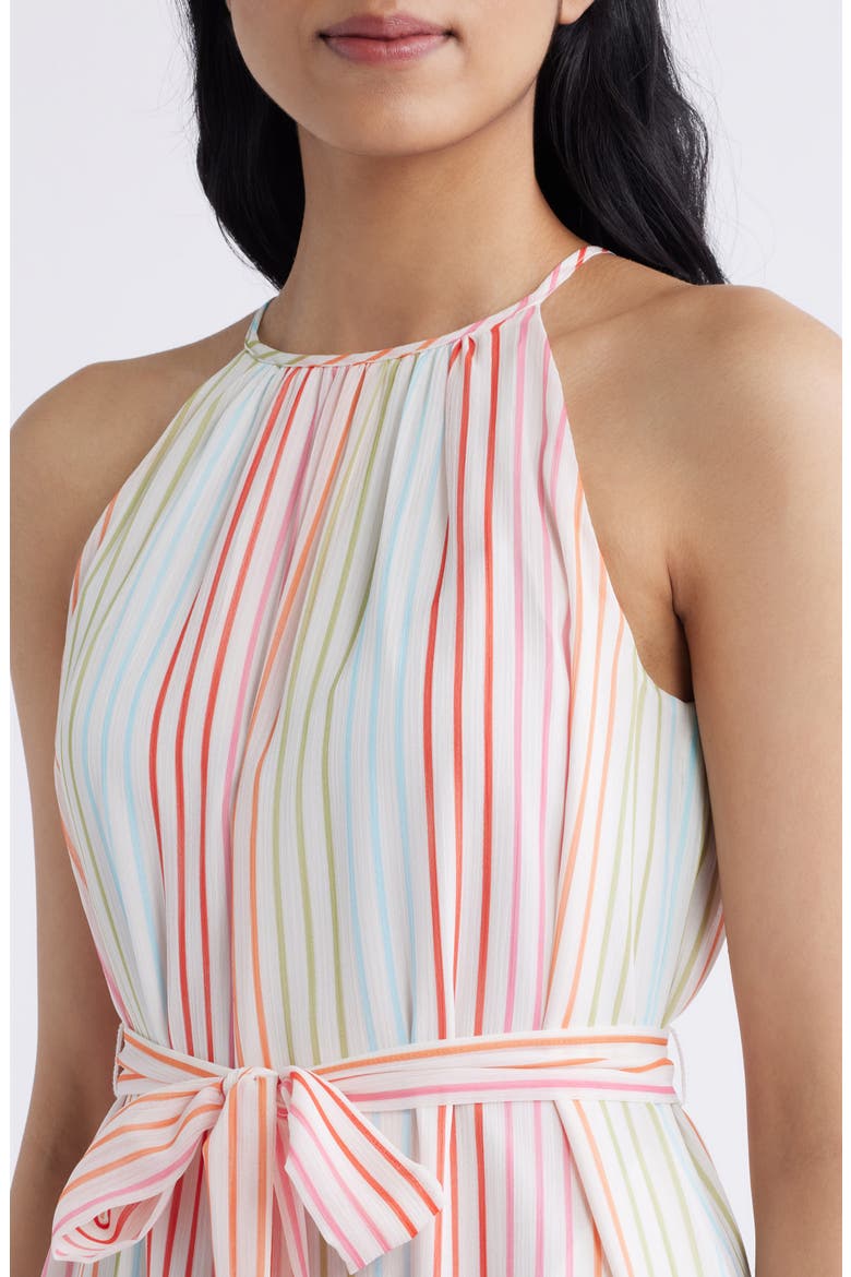 Stripe Sleeveless Midi Dress, Alternate, color, IVORY MULTI