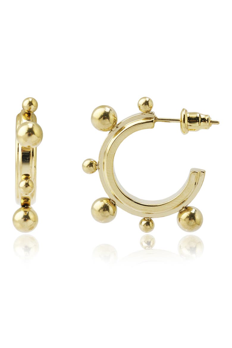 Beaded Hoop Earrings, Main, color, GOLD