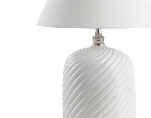Jonathan Y Serge Swirl 28.5 Ceramic Bohemian Glam Led Table Lamp In White