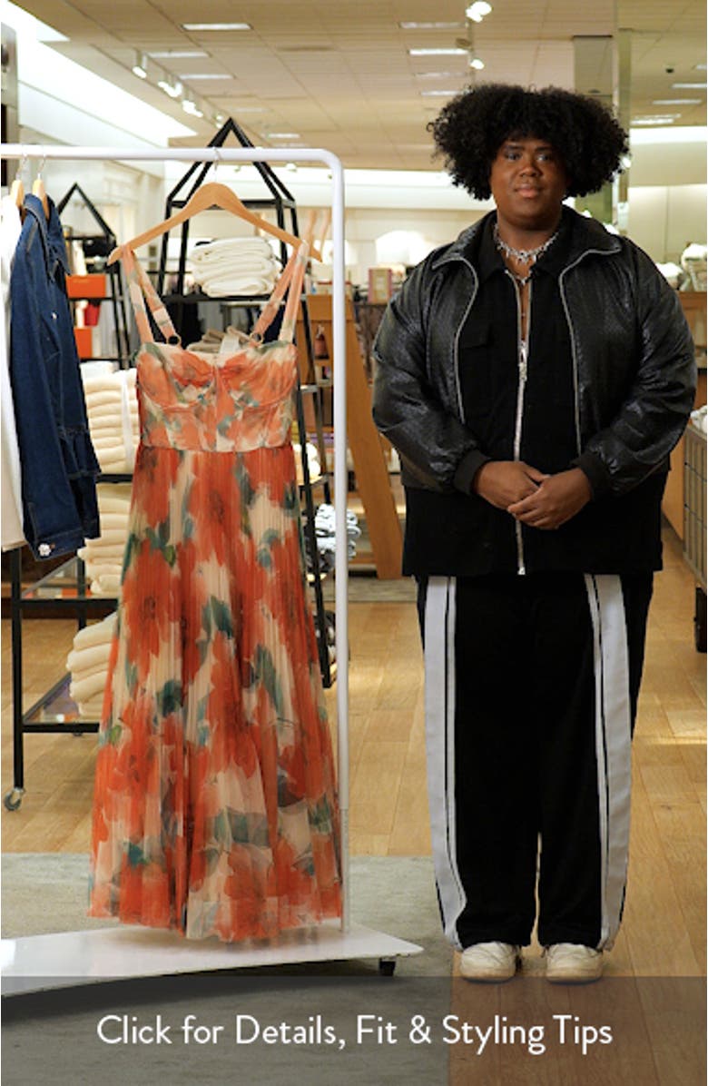 MacClare Floral Micropleat Gown, sales video thumbnail