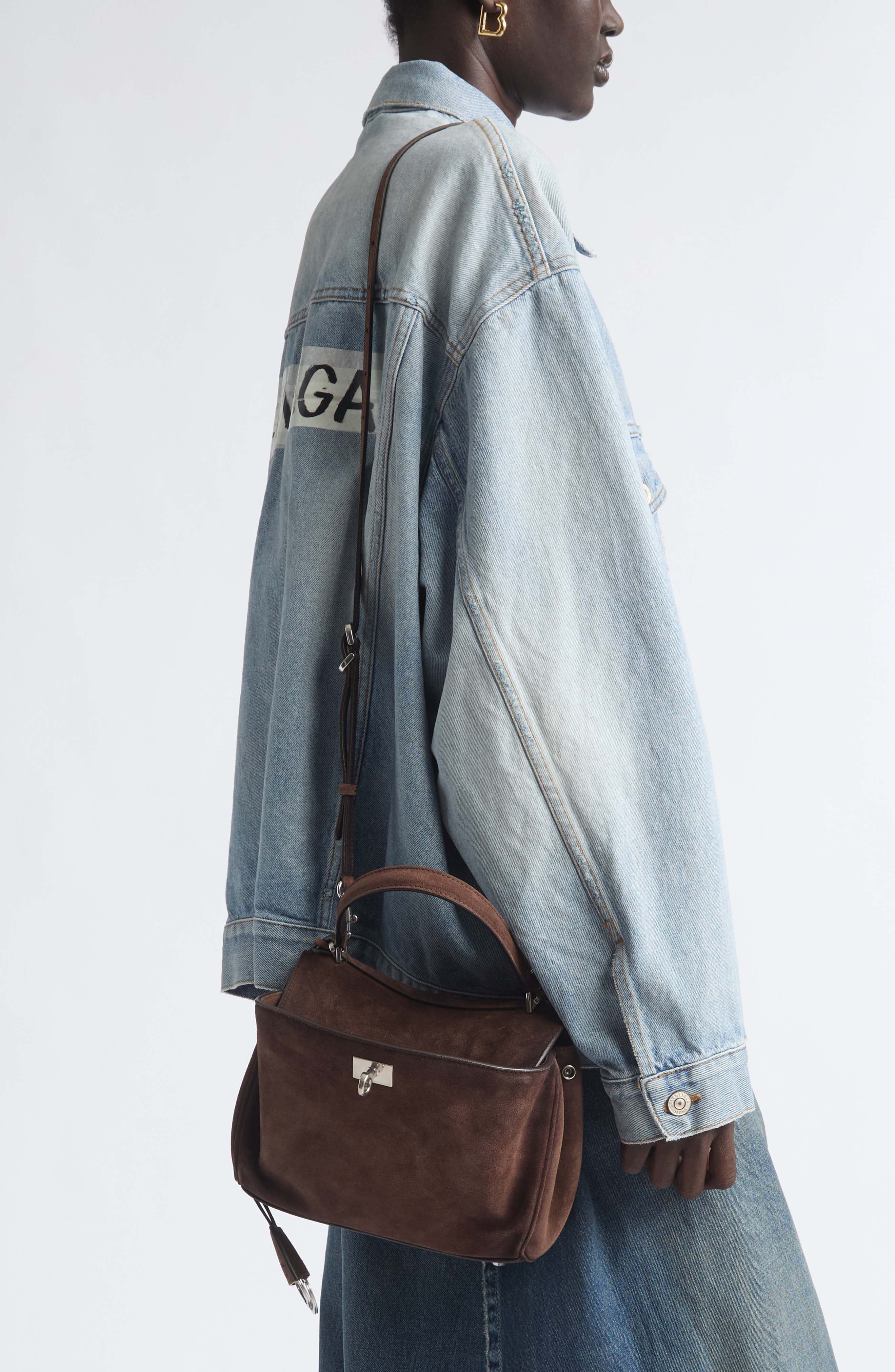 Small Rodeo Suede Top Handle Bag, Alternate, color, 2308 LIGHT ESPRESSO