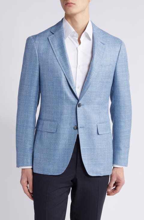 Kei Trim Fit Mélange Wool & Silk Blend Sport Coat (Regular & Big)