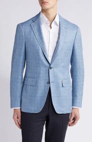 Canali Kei Trim Fit Mélange Wool & Silk Blend Sport Coat