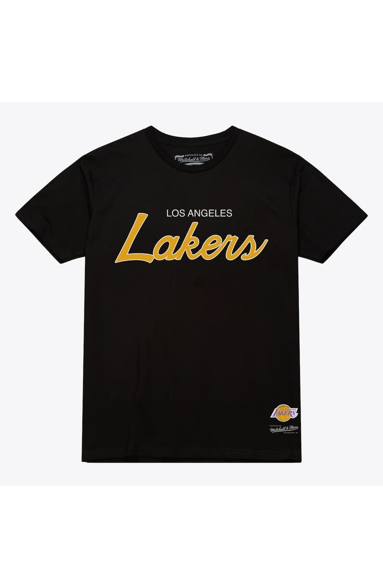 Mitchell & Ness Men's Mitchell & Ness Black Los Angeles Lakers Vintage Wordmark T-Shirt, Alternate, color, Black