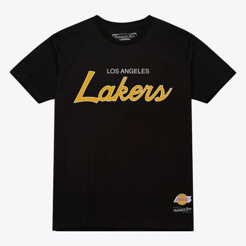 Men's Mitchell & Ness Black Los Angeles Lakers Vintage Wordmark T-Shirt