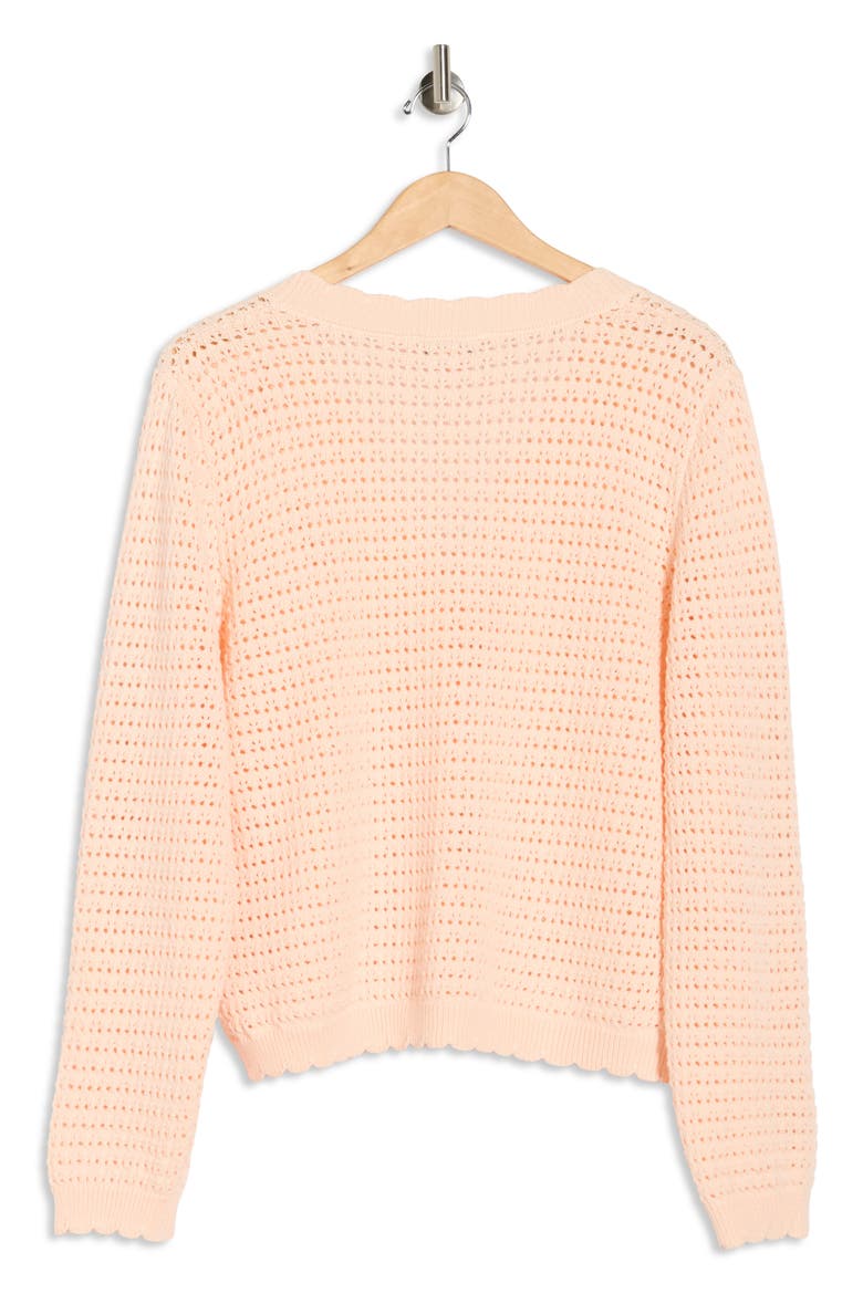 Open Stitch Cardigan, Alternate, color, PALE BLUSH