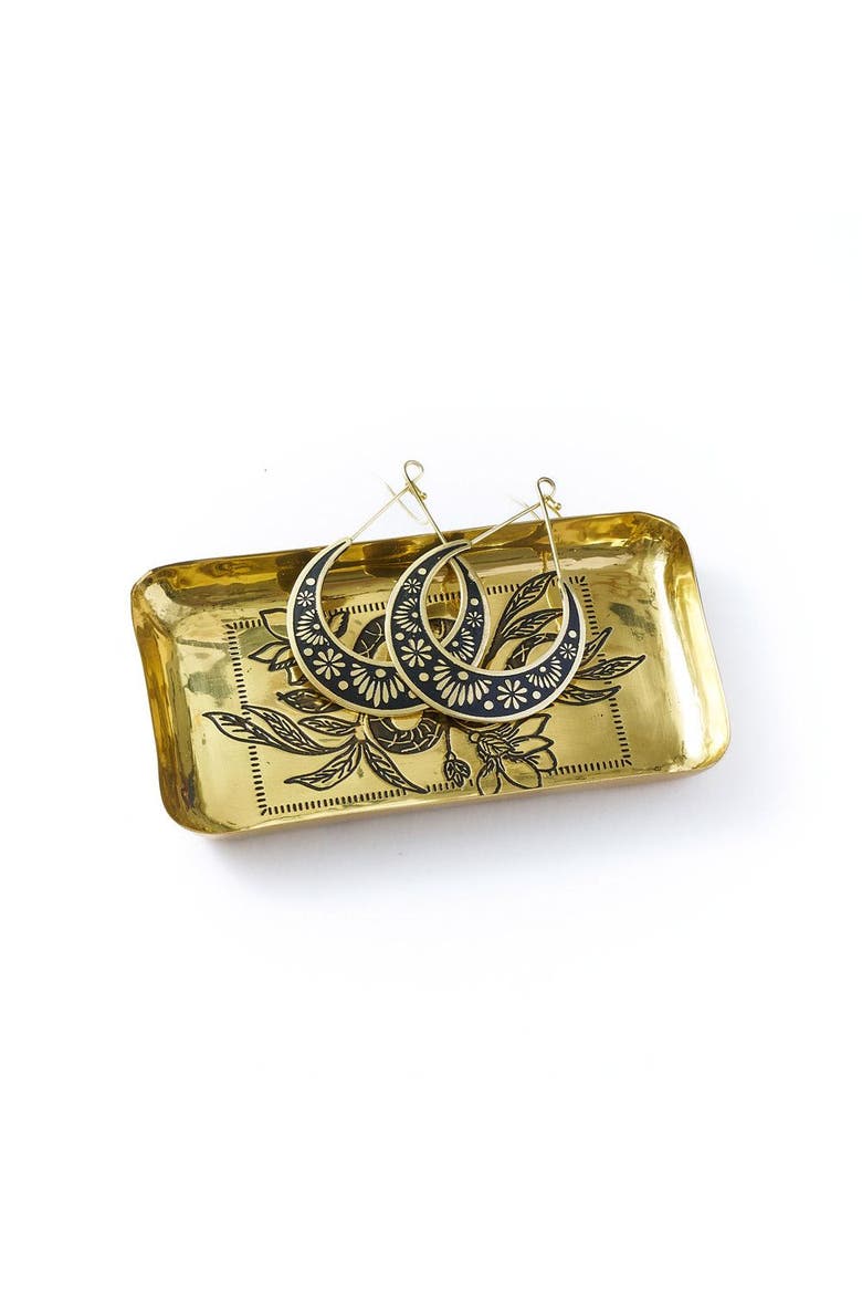 Saanp Snake Rectangular Catch-all Tray - Etched Brass, Alternate, color, Bronze