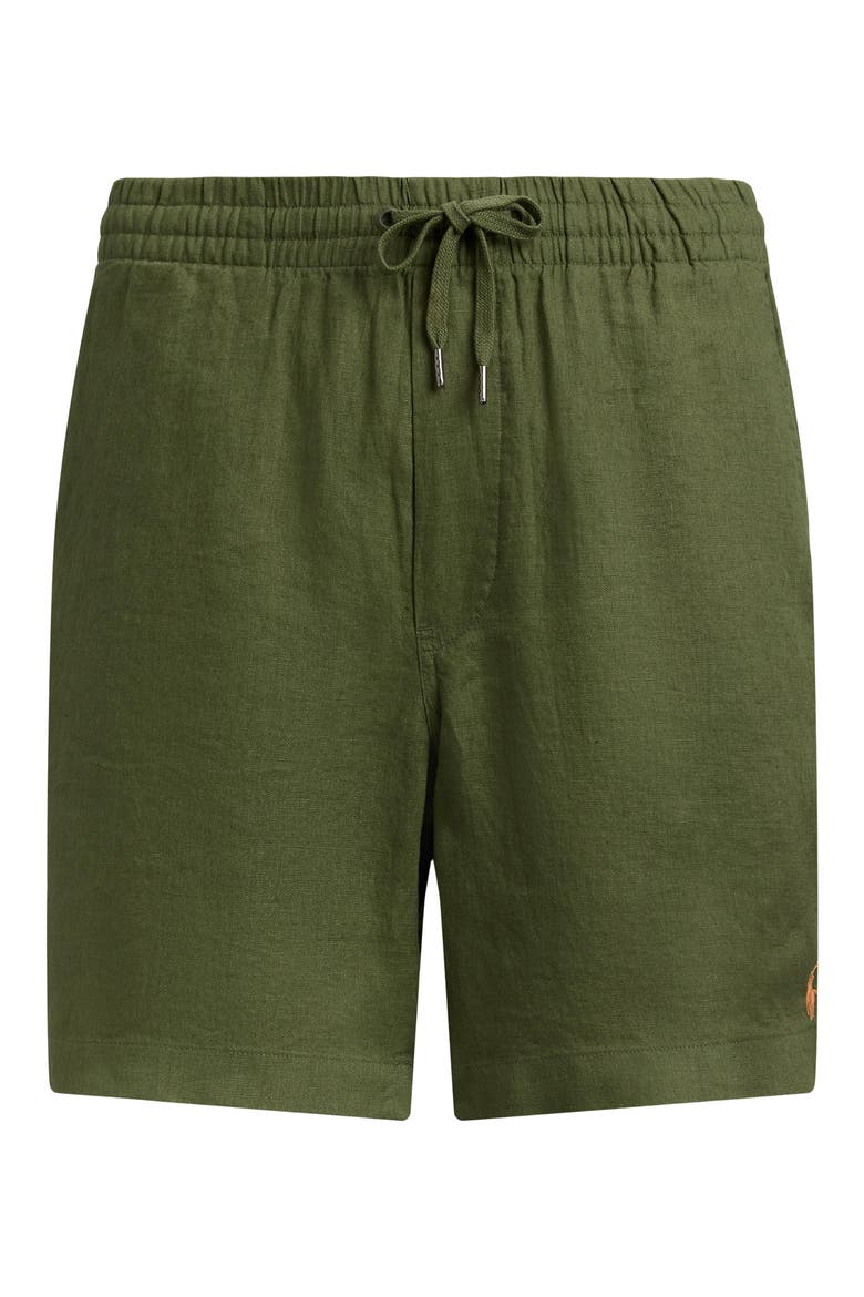 Polo Prepster 6-Inch Drawstring Linen Shorts, Alternate, color, GARDEN TRAIL