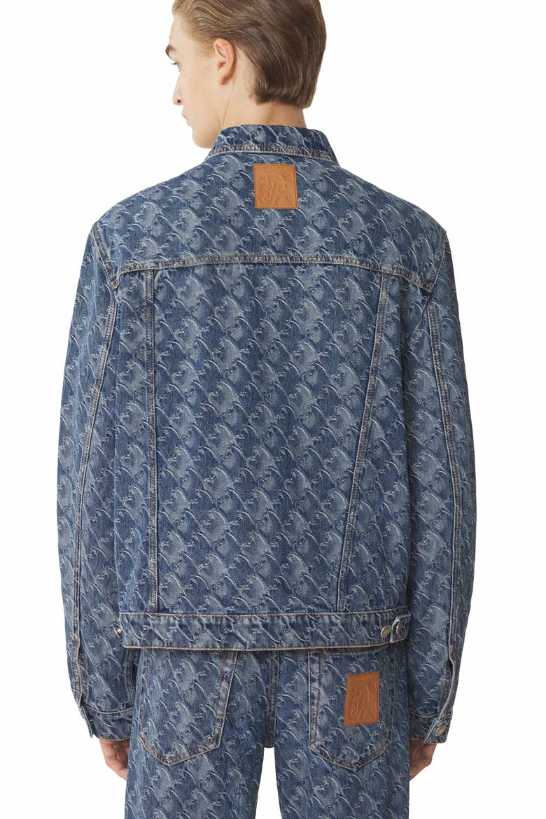 Lunar Year Jacquard Denim Jacket, Alternate, color, Blue