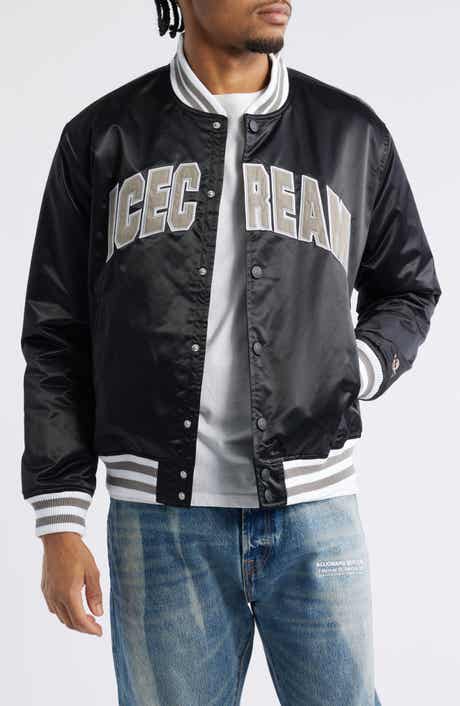 ICECREAM University Satin Graphic Snap-Up Jacket