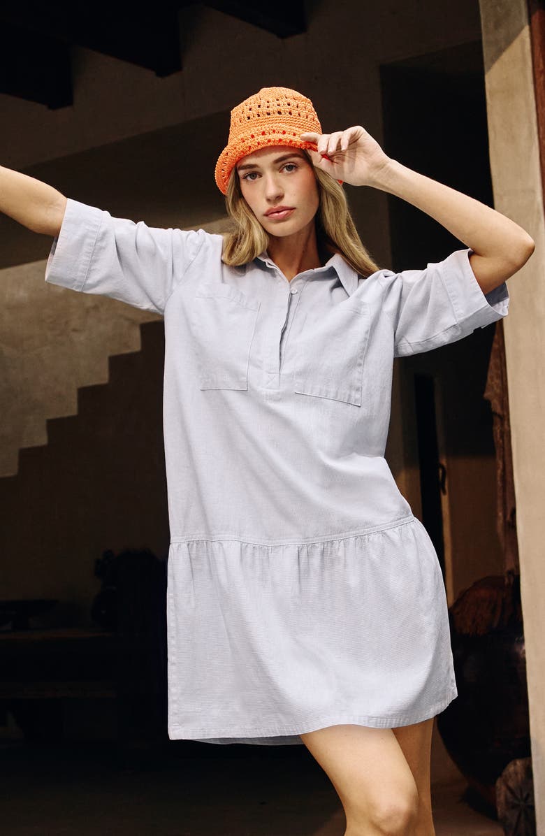 KUT from the Kloth Jupiter Stripe Cotton & Linen Shirtdress, Alternate, color, 