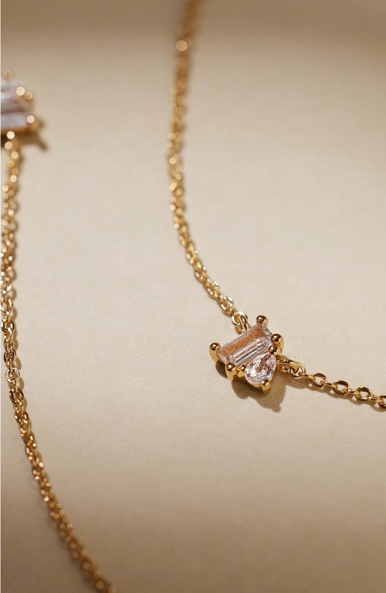 MADE BY MARY Toi et Moi Necklace, Alternate, color, Gold Vermeil