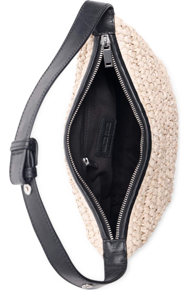 Walter Baker Beck Convertible Raffia Shoulder Bag, Alternate, color, Natural / Black