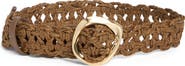 Vince Camuto Wide Woven Straw Belt