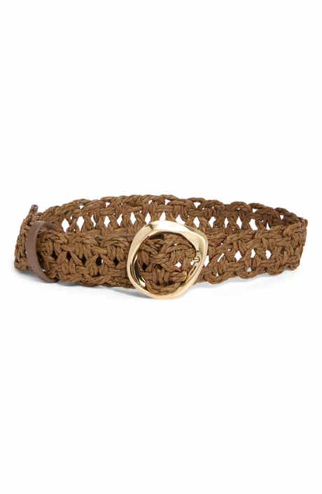 Vince Camuto Wide Woven Straw Belt
