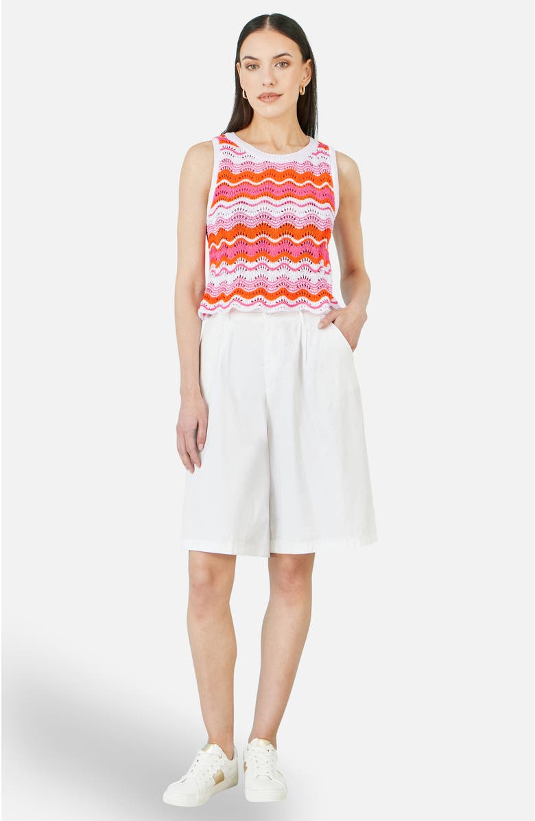 Yumi Stripe Crochet Stripe Vest Top, Alternate, color, Multi