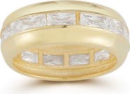 SPHERA MILANO 14k Gold Plate Baguette Cubic Zirconia Band Ring