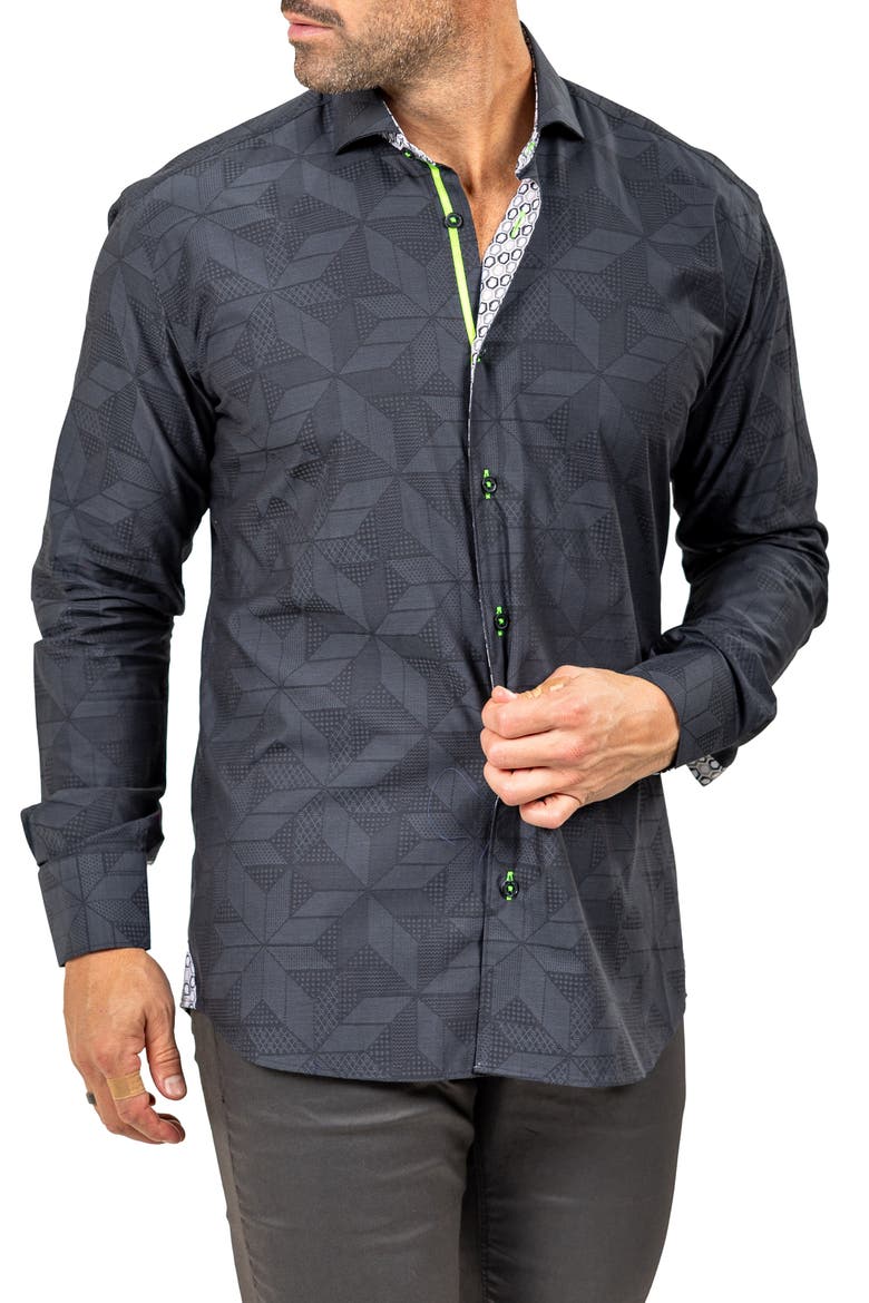 Eins Marthy Contemporary Fit Cotton Button-Up Shirt, Alternate, color, BLACK