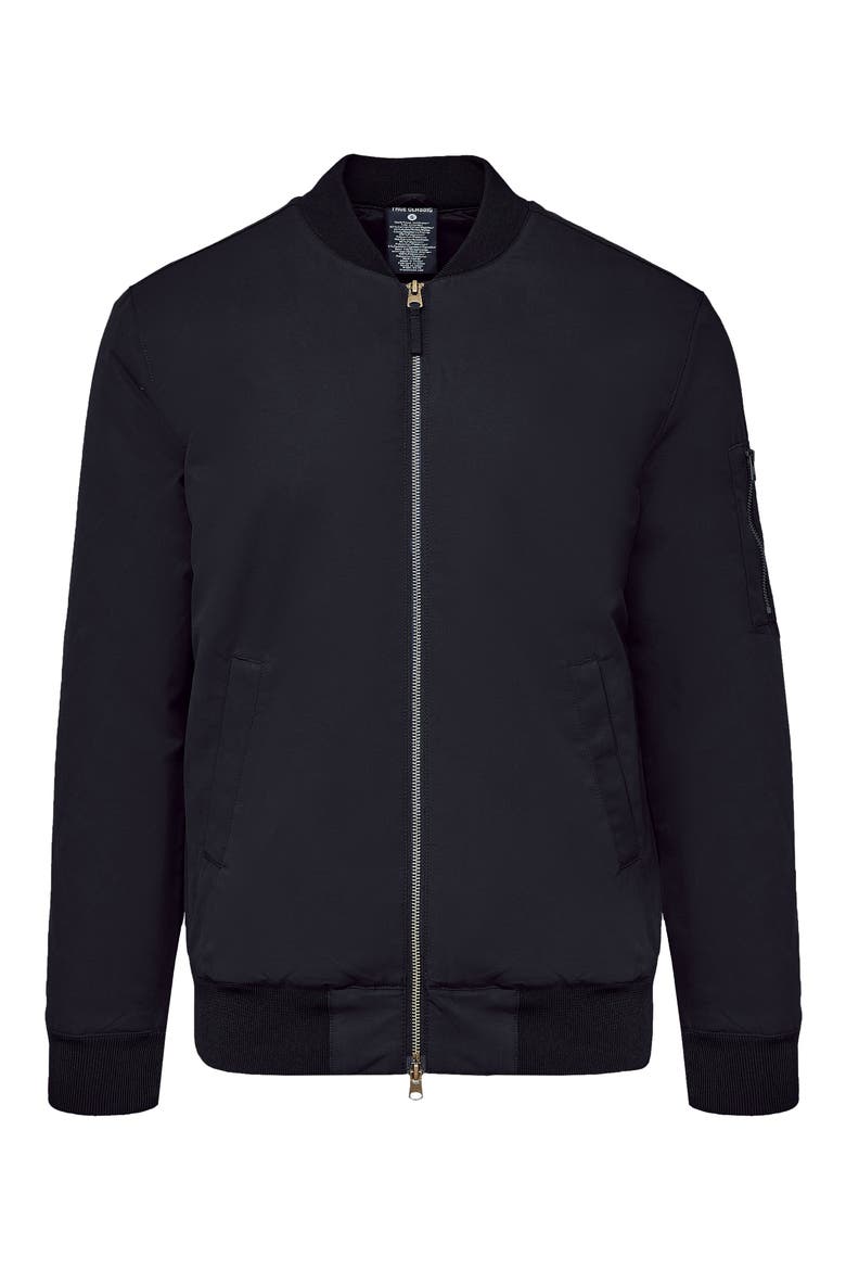 Water Resistant Cotton Blend Bomber Jacket, Alternate, color, BLACK