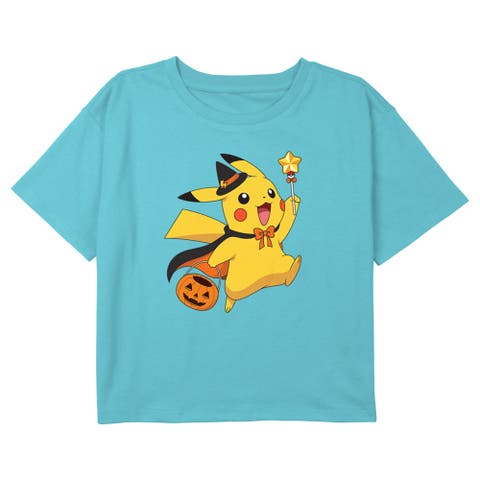 Girl's Pokemon Halloween Pikachu Wizard  Graphic T-Shirt