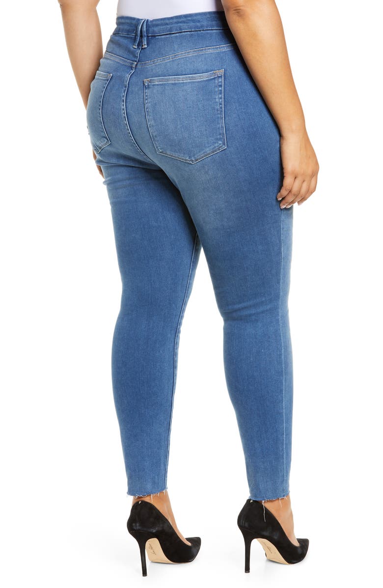 Good American Good Legs Zebra Pocket High Waist Skinny Fit Jeans, Alternate, color, 