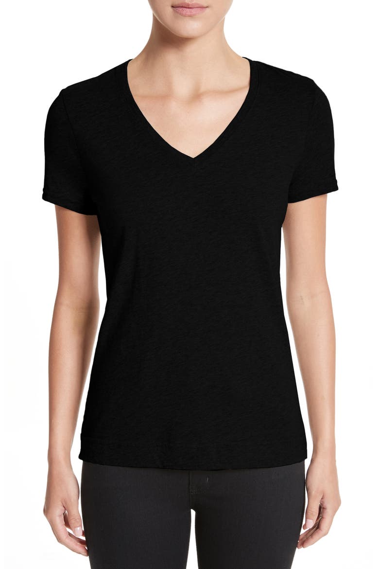 V-Neck T-Shirt, Main, color, BLACK