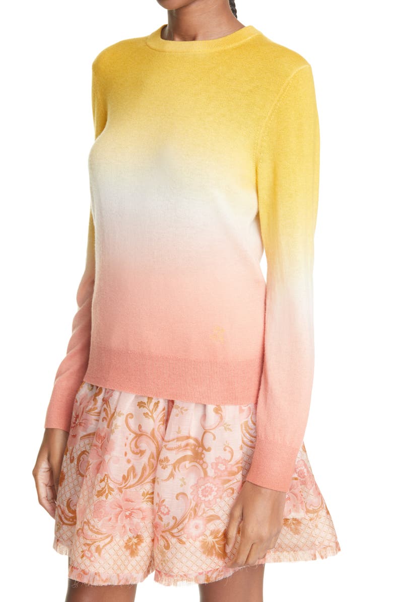 Zimmermann Postcard Ombré Cashmere Sweater, Alternate, color,