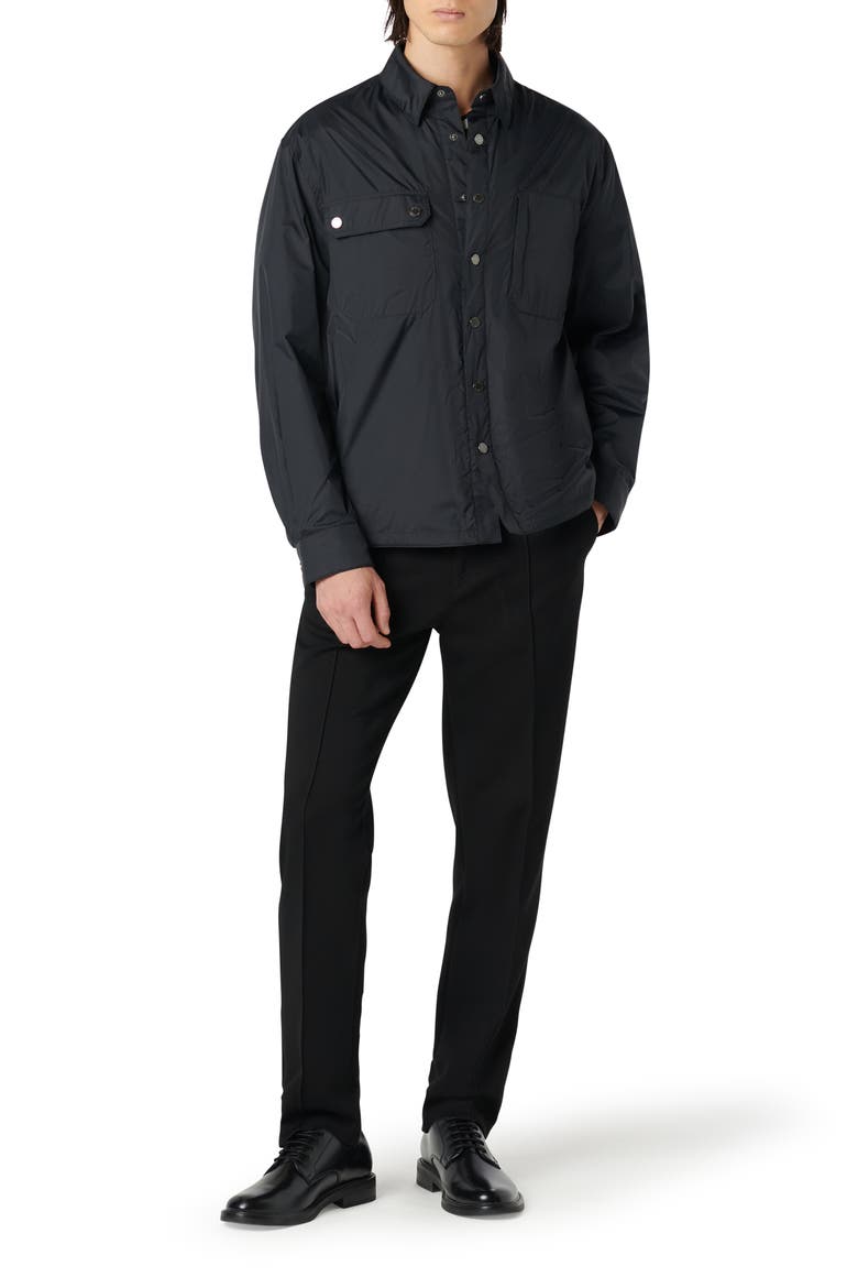 Water Resistant Nylon Shirt Jacket, Alternate, color, BLACK