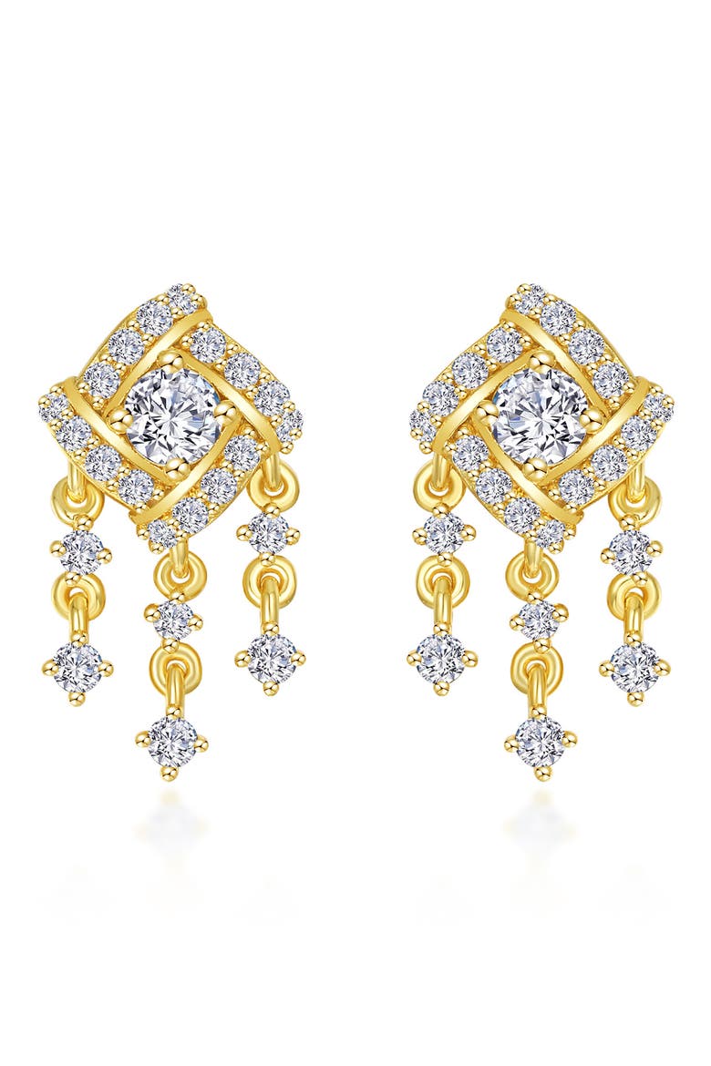 Simulated Diamond Drop Earrings, Main, color, WHITE