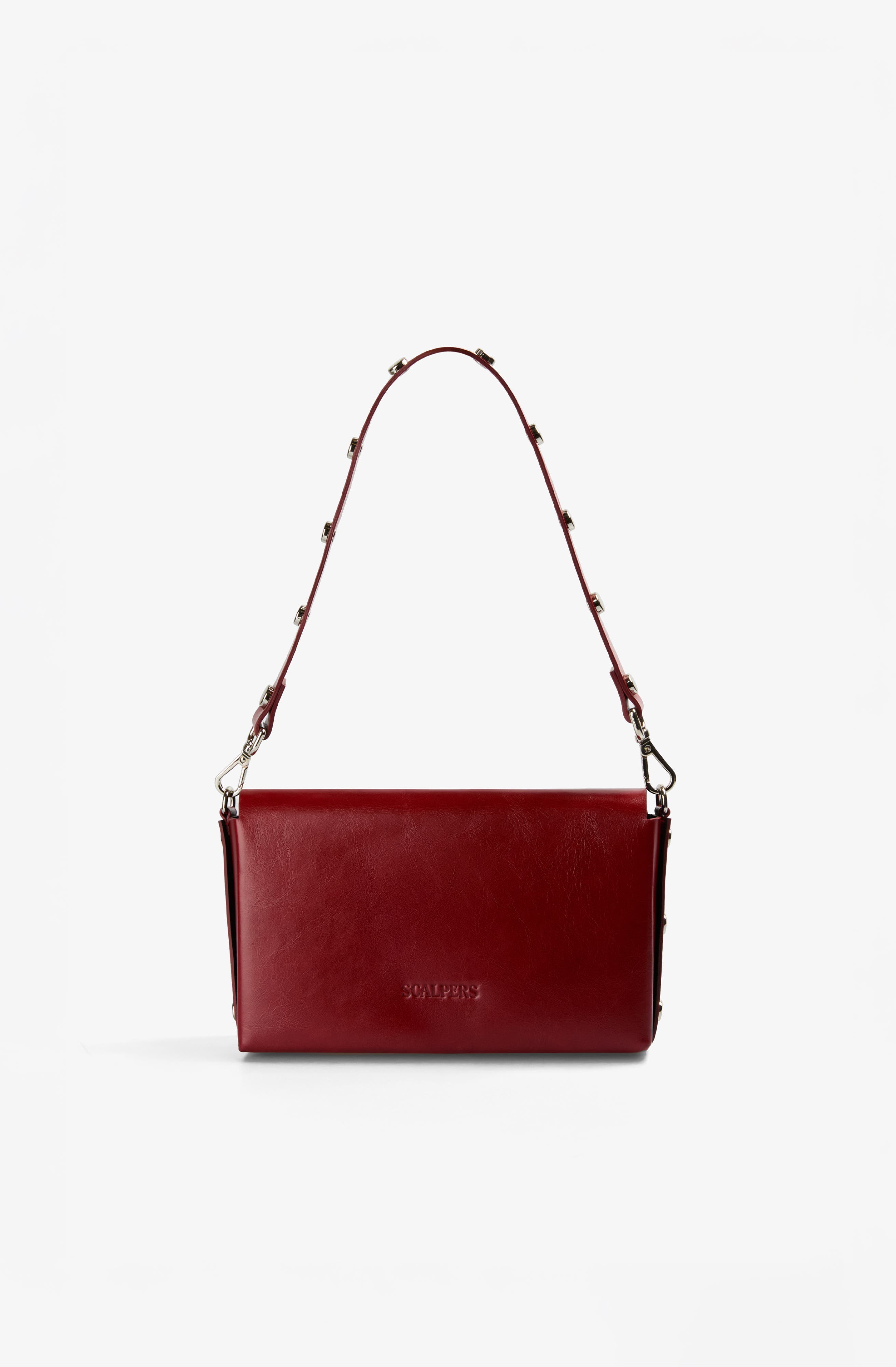 Mini Leather Studs Bag, Alternate, color, Red